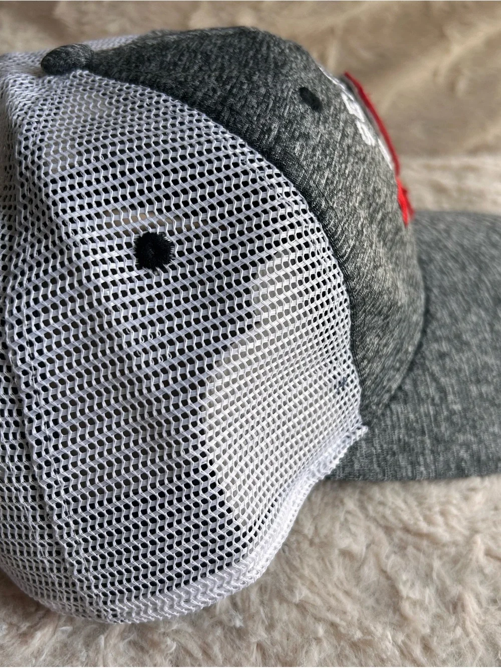 Seattle Trucker Hat with Red 'S' Accent
